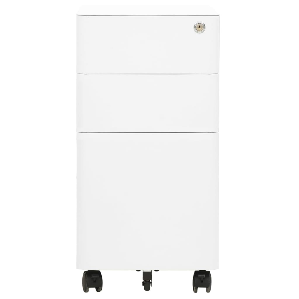 vidaXL File Cabinet | White | Steel | Small | Locks | File Cabinet | Rectangular