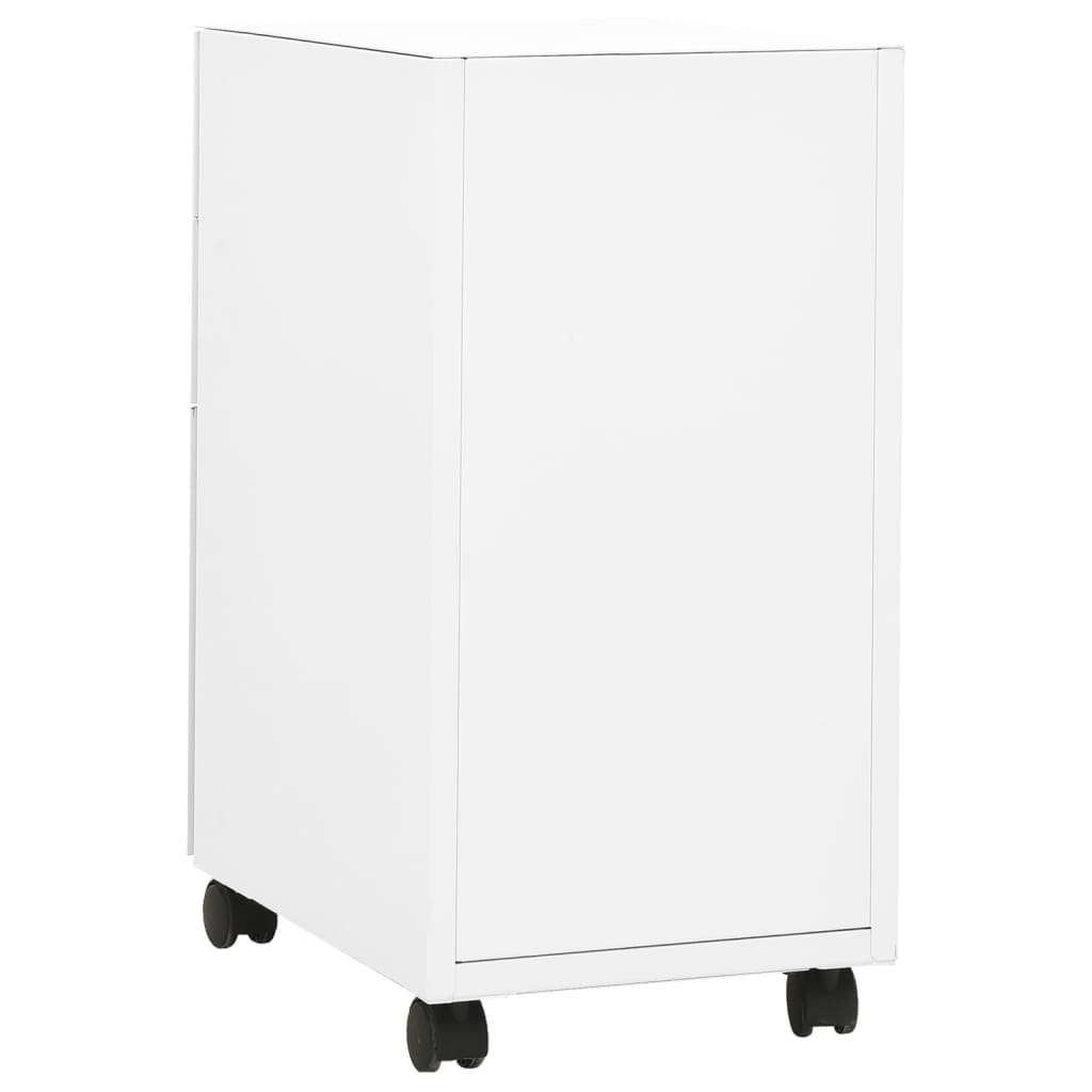 vidaXL File Cabinet | White | Steel | Small | Locks | File Cabinet | Rectangular