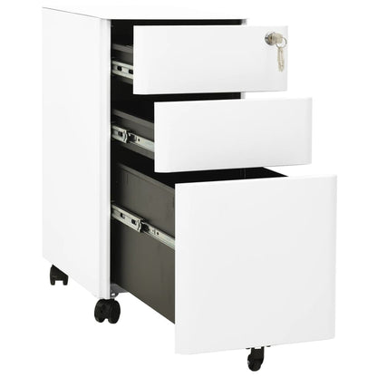 vidaXL File Cabinet | White | Steel | Small | Locks | File Cabinet | Rectangular