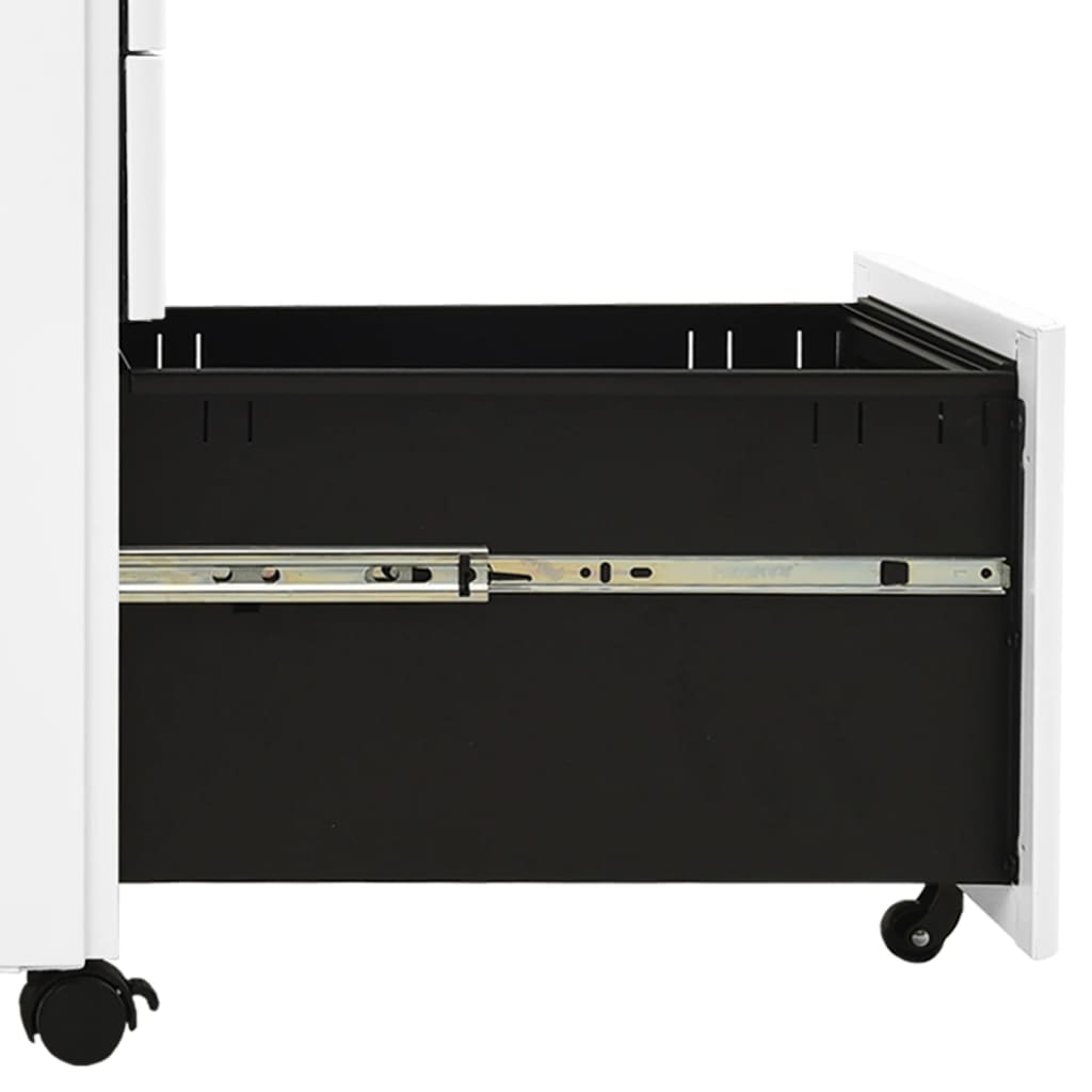vidaXL File Cabinet | White | Steel | Small | Locks | File Cabinet | Rectangular