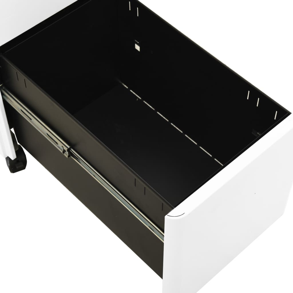 vidaXL File Cabinet | White | Steel | Small | Locks | File Cabinet | Rectangular
