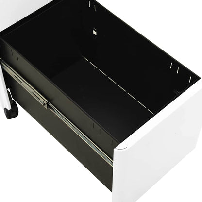 vidaXL Mobile File Cabinet White 30x45x59 cm Steel