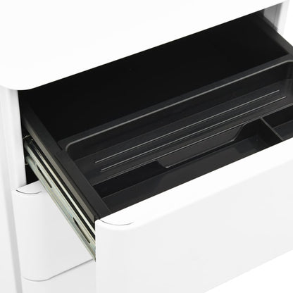 vidaXL File Cabinet | White | Steel | Small | Locks | File Cabinet | Rectangular