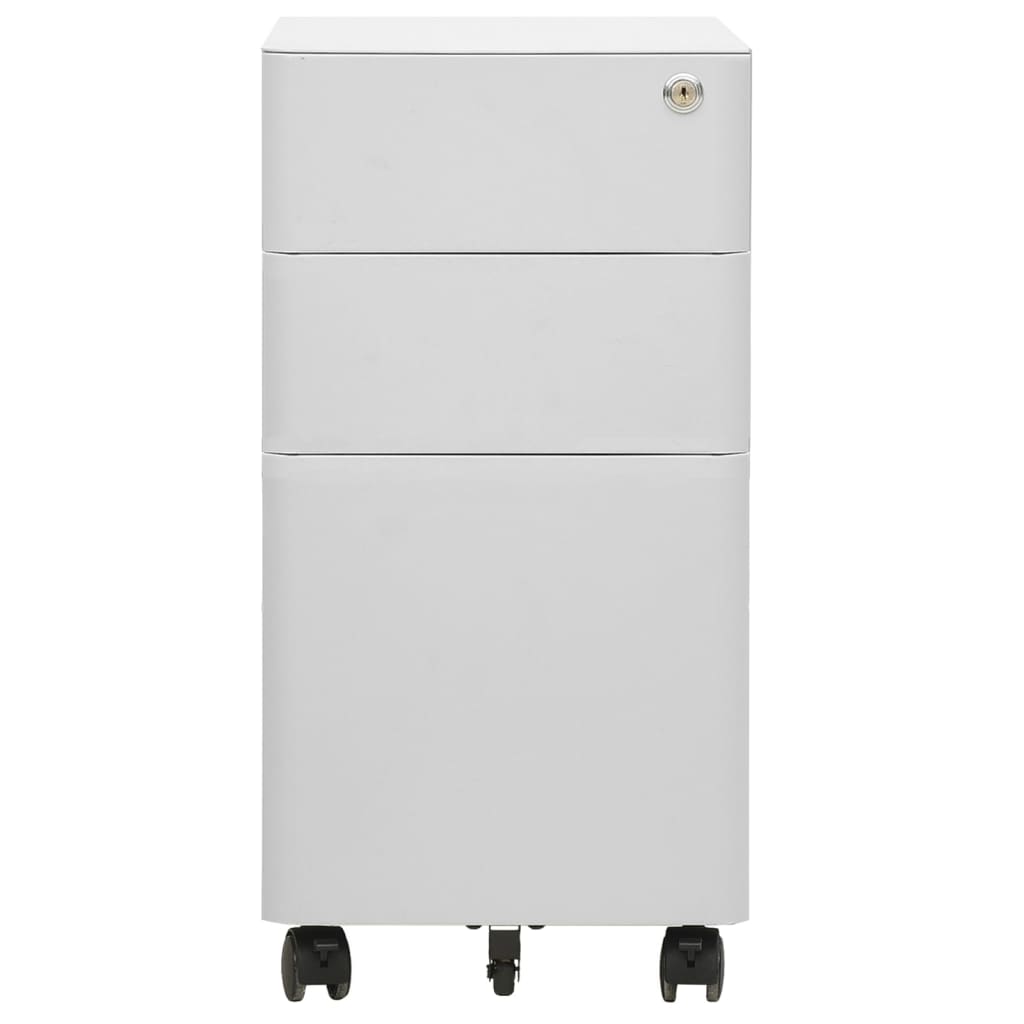vidaXL File Cabinet | Light grey | Steel | Slides under a desk