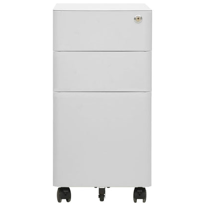 vidaXL File Cabinet | Light grey | Steel | Slides under a desk