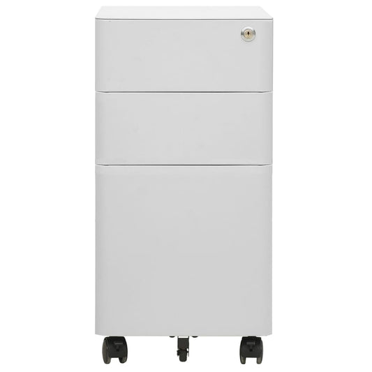 vidaXL File Cabinet | Light grey | Steel | Slides under a desk