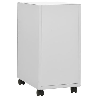vidaXL File Cabinet | Light grey | Steel | Slides under a desk