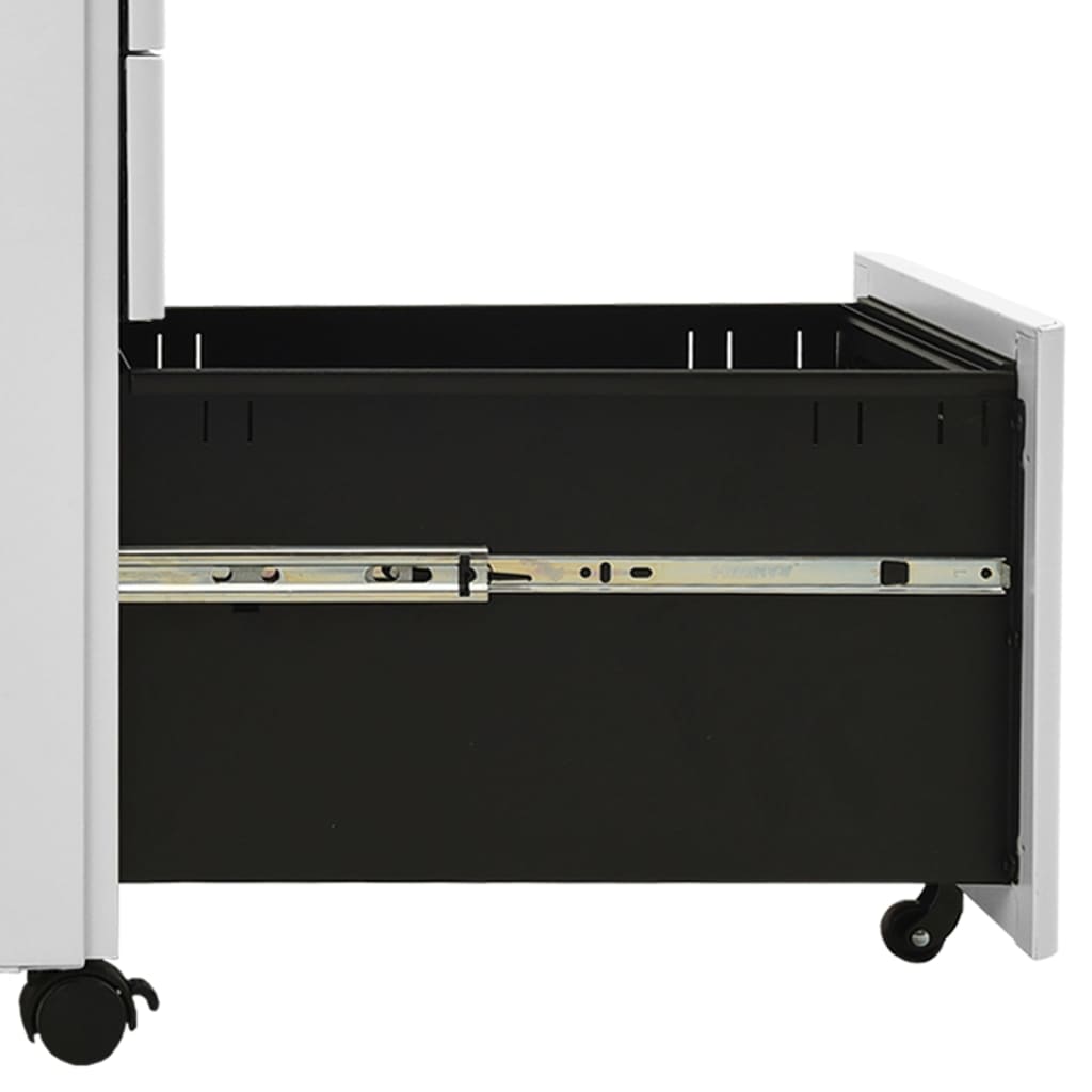 vidaXL File Cabinet | Light grey | Steel | Slides under a desk