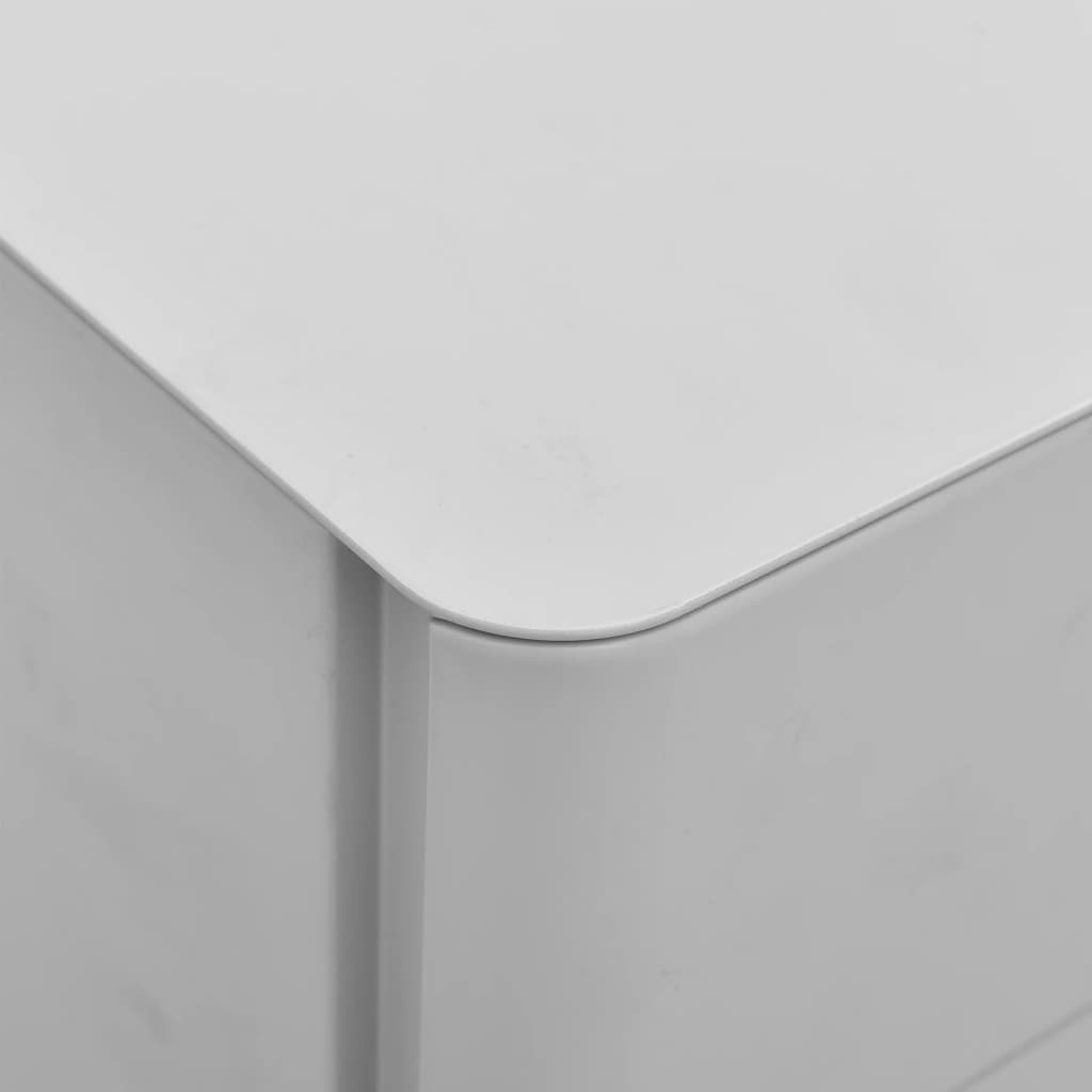 vidaXL File Cabinet | Light grey | Steel | Slides under a desk