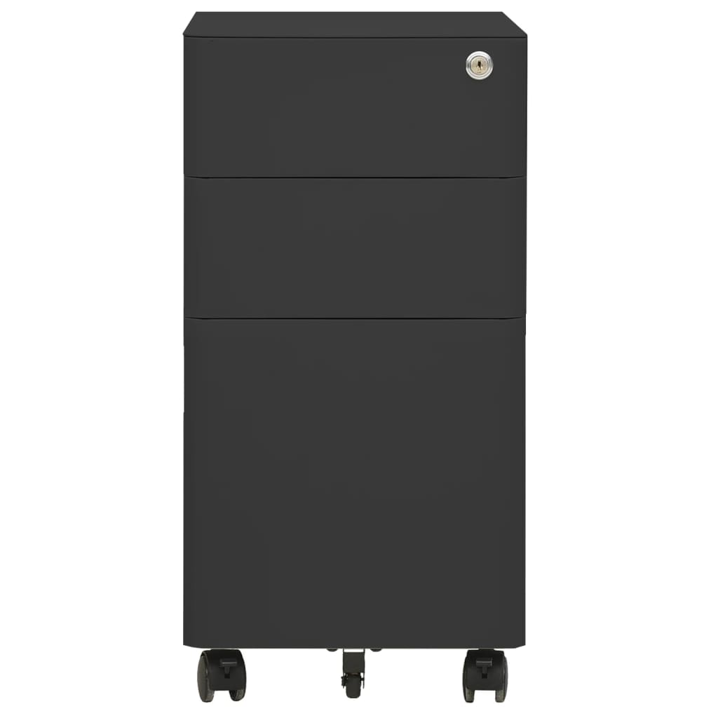 vidaXL File Cabinet | Anthracite | Steel | 30x45x59 cm | Drawers | File Cabinet