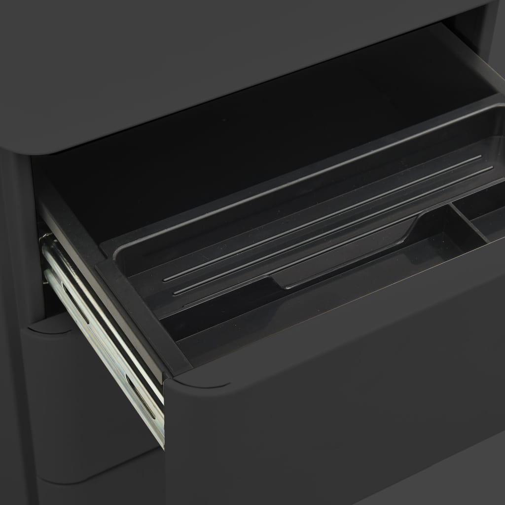 vidaXL File Cabinet | Anthracite | Steel | 30x45x59 cm | Drawers | File Cabinet