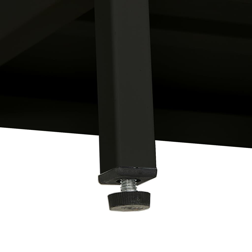 vidaXL TV Cabinet | Black | Black powder-coated steel, tempered glass