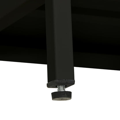 vidaXL TV Cabinet | Black | Black powder-coated steel, tempered glass