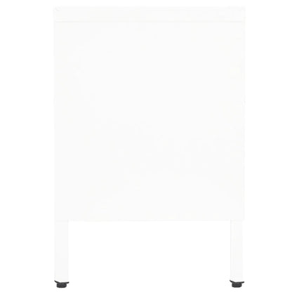 vidaXL TV Cabinet White 90x30x44 cm Steel and Glass