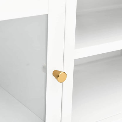 336056 vidaXL TV Cabinet White 90x30x44 cm Steel and Glass