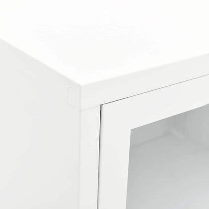 336056 vidaXL TV Cabinet White 90x30x44 cm Steel and Glass