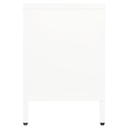 vidaXL TV Cabinet White 105x35x52 cm Steel and Glass