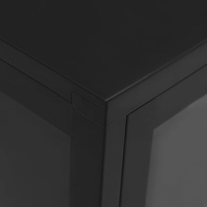 336064 vidaXL Sideboard Black 70x35x70 cm Steel and Glass