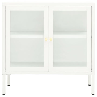 vidaXL Sideboard White 70x35x70 cm Steel and Glass