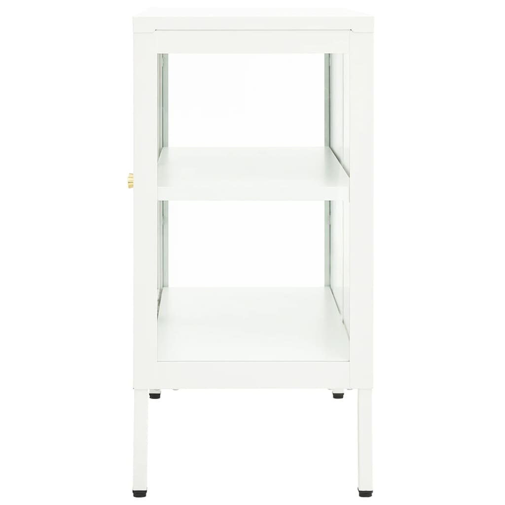 vidaXL Sideboard White 70x35x70 cm Steel and Glass