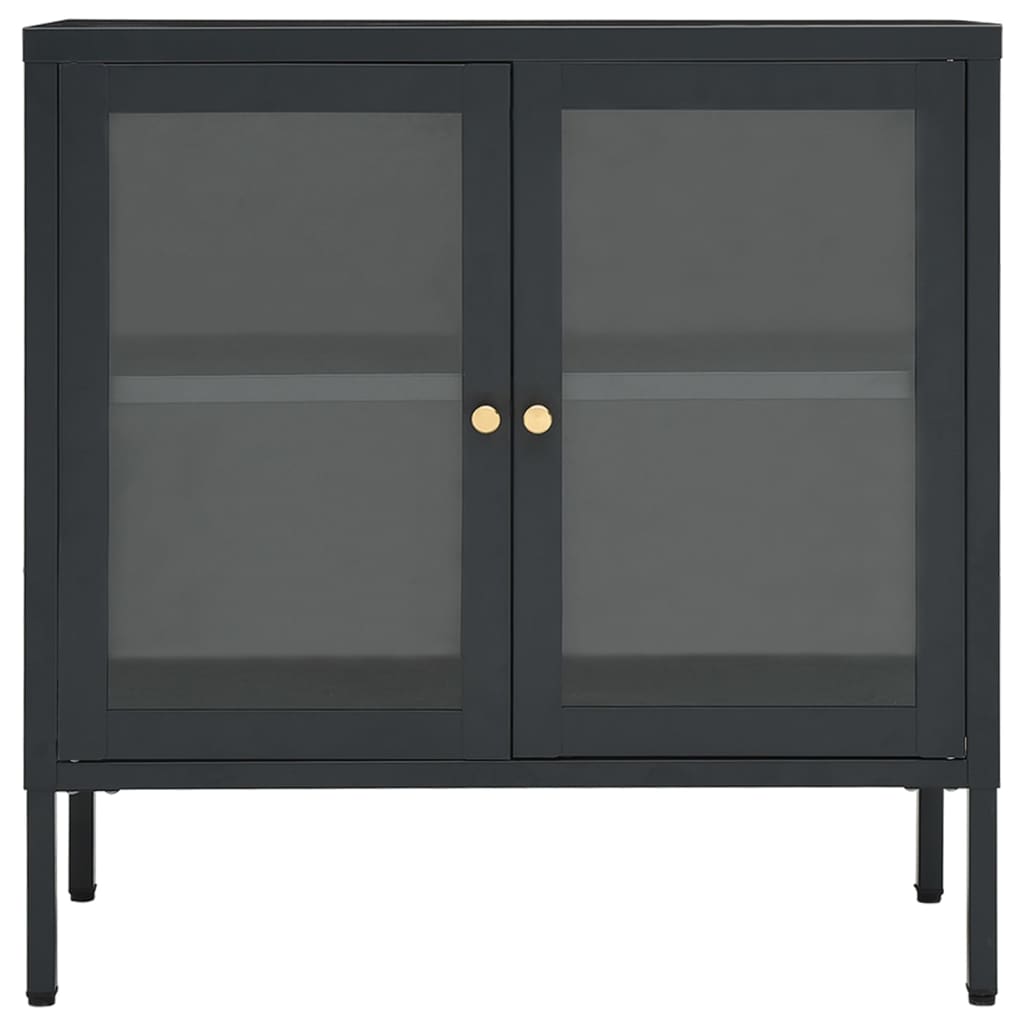 vidaXL Sideboard Anthracite 70x35x70 cm Steel and Glass