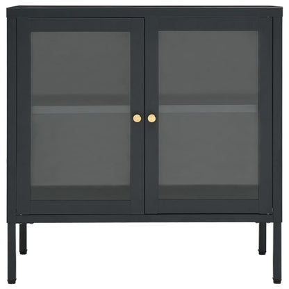 vidaXL Sideboard Anthracite 70x35x70 cm Steel and Glass