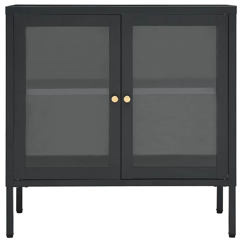 336066 vidaXL Sideboard Anthracite 70x35x70 cm Steel and Glass