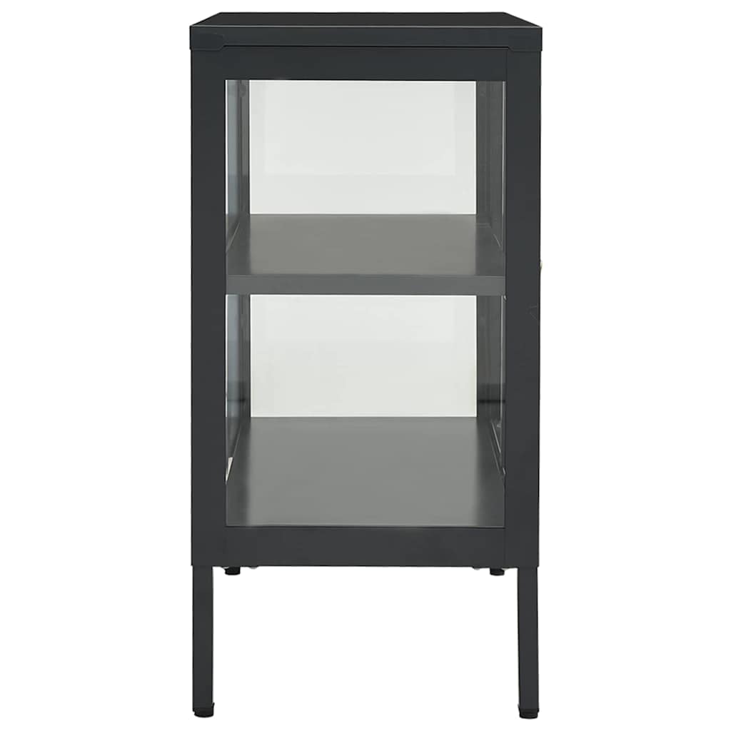336066 vidaXL Sideboard Anthracite 70x35x70 cm Steel and Glass