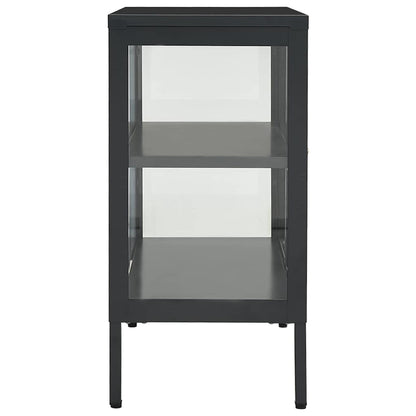 336066 vidaXL Sideboard Anthracite 70x35x70 cm Steel and Glass