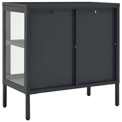 336066 vidaXL Sideboard Anthracite 70x35x70 cm Steel and Glass