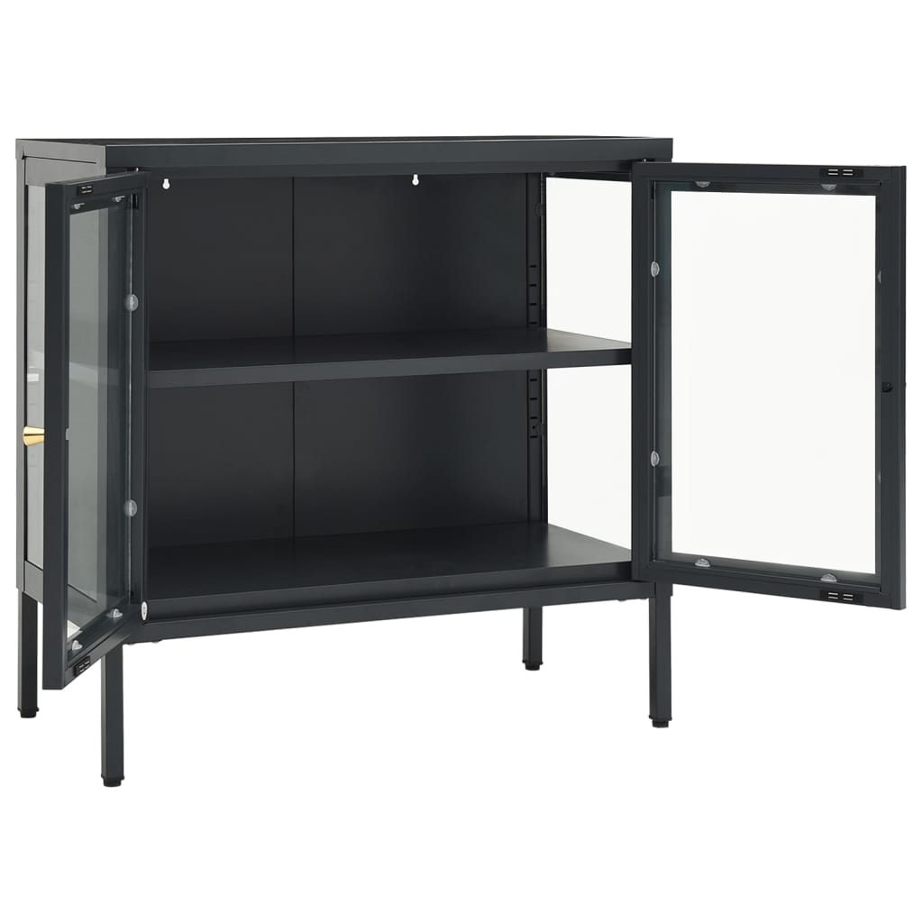 vidaXL Sideboard Anthracite 70x35x70 cm Steel and Glass