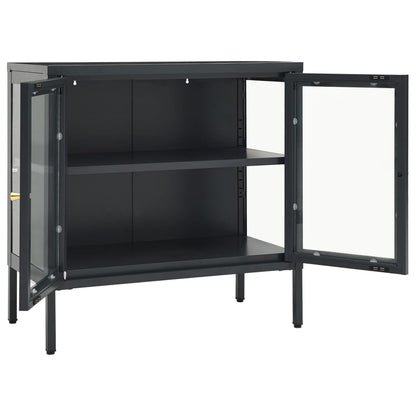vidaXL Sideboard Anthracite 70x35x70 cm Steel and Glass