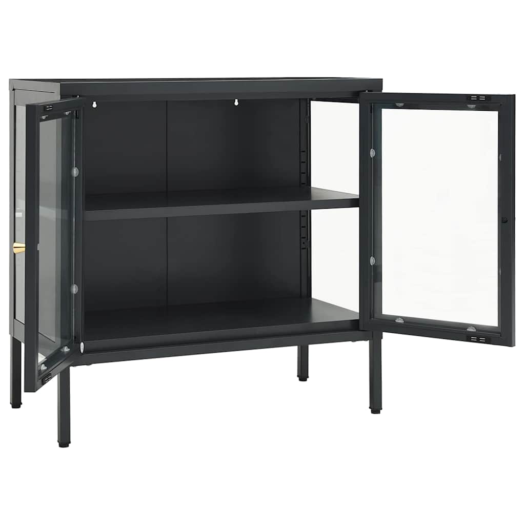 336066 vidaXL Sideboard Anthracite 70x35x70 cm Steel and Glass