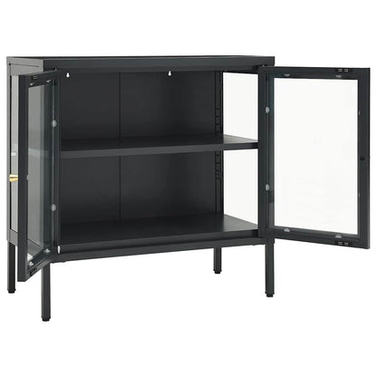 336066 vidaXL Sideboard Anthracite 70x35x70 cm Steel and Glass