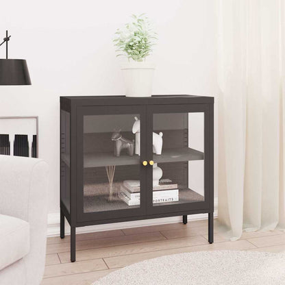 336066 vidaXL Sideboard Anthracite 70x35x70 cm Steel and Glass