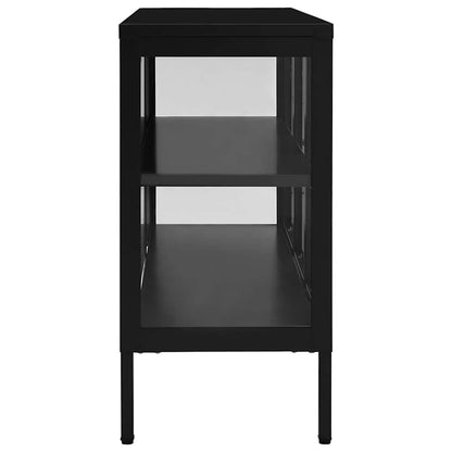 336067 vidaXL Sideboard Black 105x35x70 cm Steel and Glass