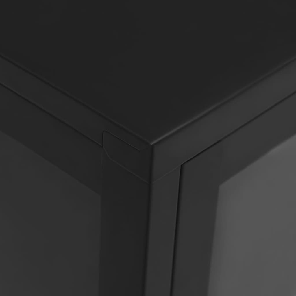 vidaXL Sideboard Black 105x35x70 cm Steel and Glass