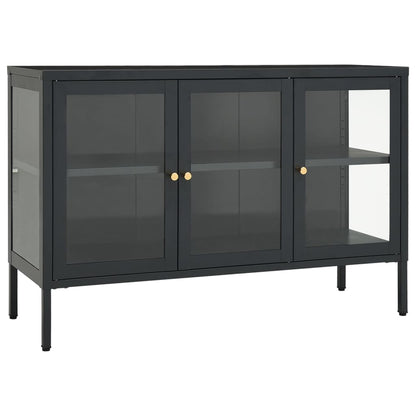 336069 vidaXL Sideboard Anthracite 105x35x70 cm Steel and Glass