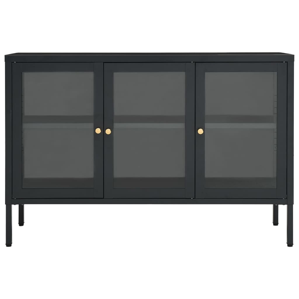 vidaXL Sideboard Anthracite 105x35x70 cm Steel and Glass
