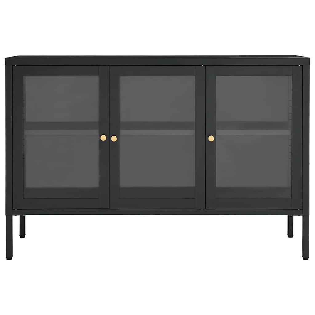 336069 vidaXL Sideboard Anthracite 105x35x70 cm Steel and Glass