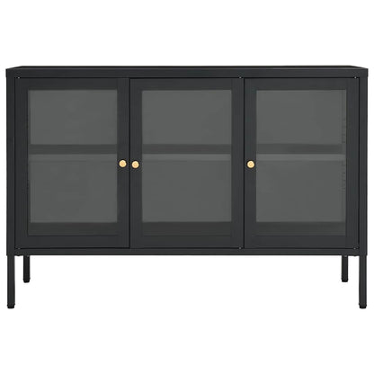 336069 vidaXL Sideboard Anthracite 105x35x70 cm Steel and Glass