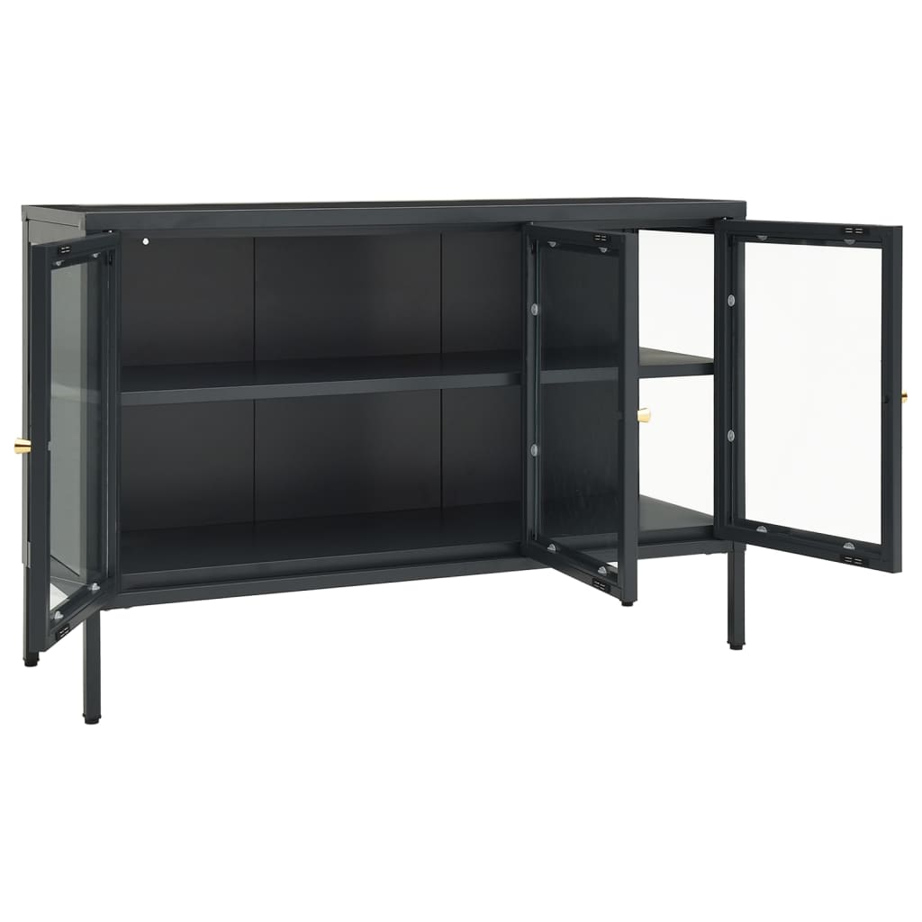 vidaXL Sideboard Anthracite 105x35x70 cm Steel and Glass