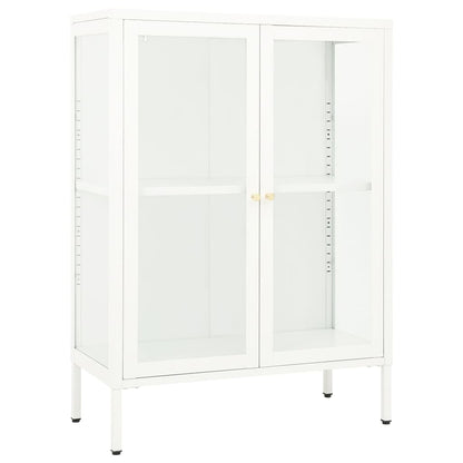vidaXL Sideboard White 75x35x105 cm Steel and Glass