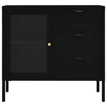 vidaXL Sideboard | Black | Steel | Medium | Sideboard | Rectangular | Modern