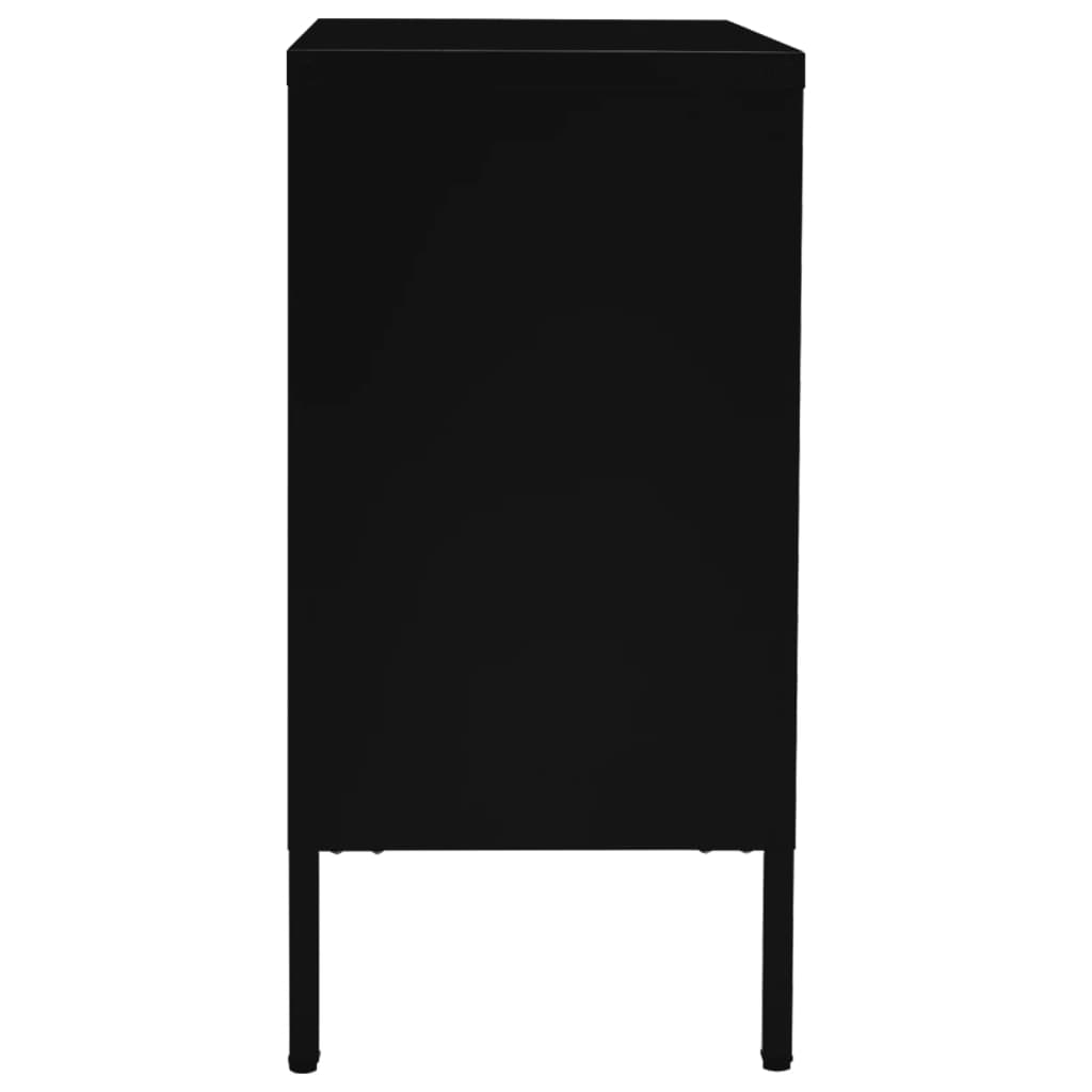 vidaXL Sideboard | Black | Steel | Medium | Sideboard | Rectangular | Modern
