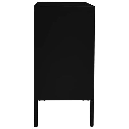 vidaXL Sideboard | Black | Steel | Medium | Sideboard | Rectangular | Modern