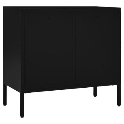 vidaXL Sideboard | Black | Steel | Medium | Sideboard | Rectangular | Modern