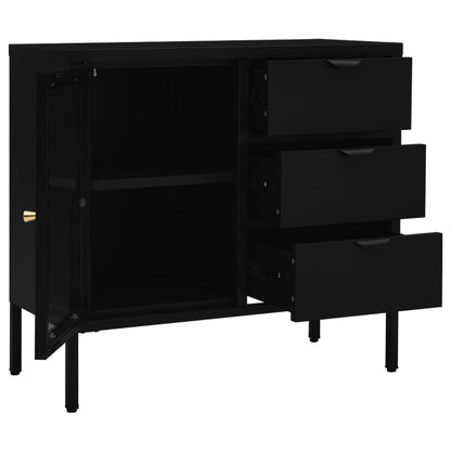 vidaXL Sideboard | Black | Steel | Medium | Sideboard | Rectangular | Modern