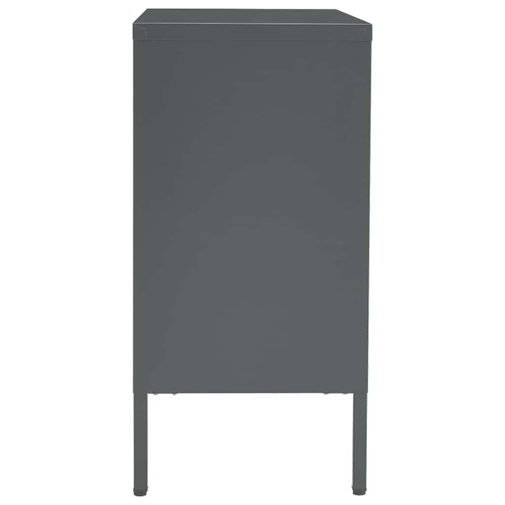 336075 vidaXL Sideboard Anthracite 75x35x70 cm Steel and Tempered Glass