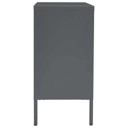 336075 vidaXL Sideboard Anthracite 75x35x70 cm Steel and Tempered Glass
